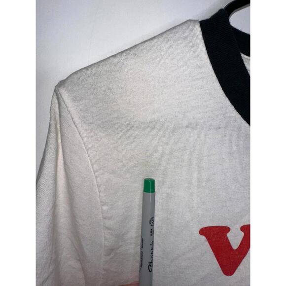 Vote for Pedro Short Sleeve Ringer T-Shirt Adult Small Port & Company White Tee - Picture 4 of 6